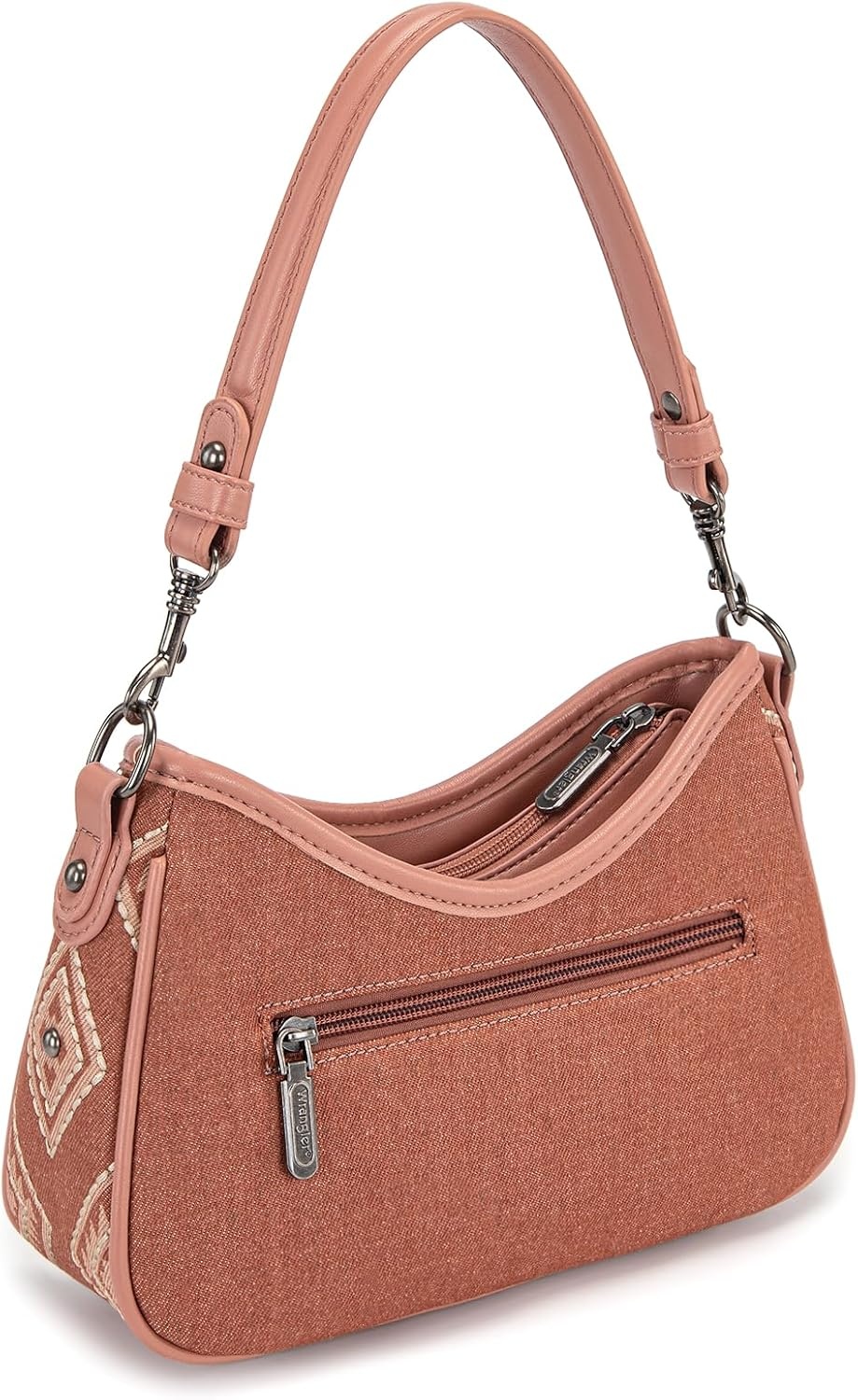 image:imageWrangler Shoulder Bag for Women Denim Rivet Hobo Purse With Detachable PouchSet Pink