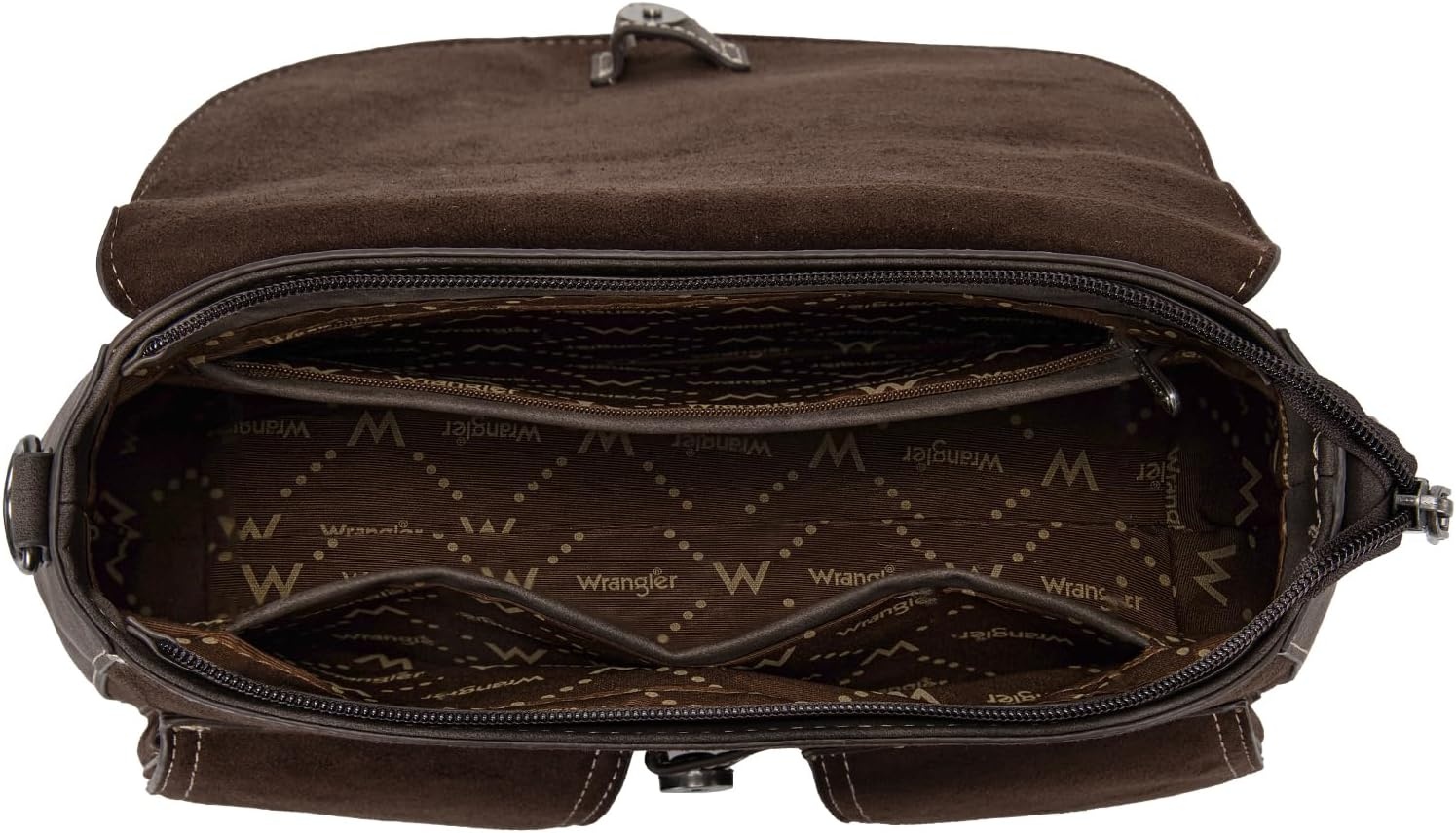 image:imageWrangler Suede Crossbody Bag for Women Western Purse Shoulder HandbagCoffee