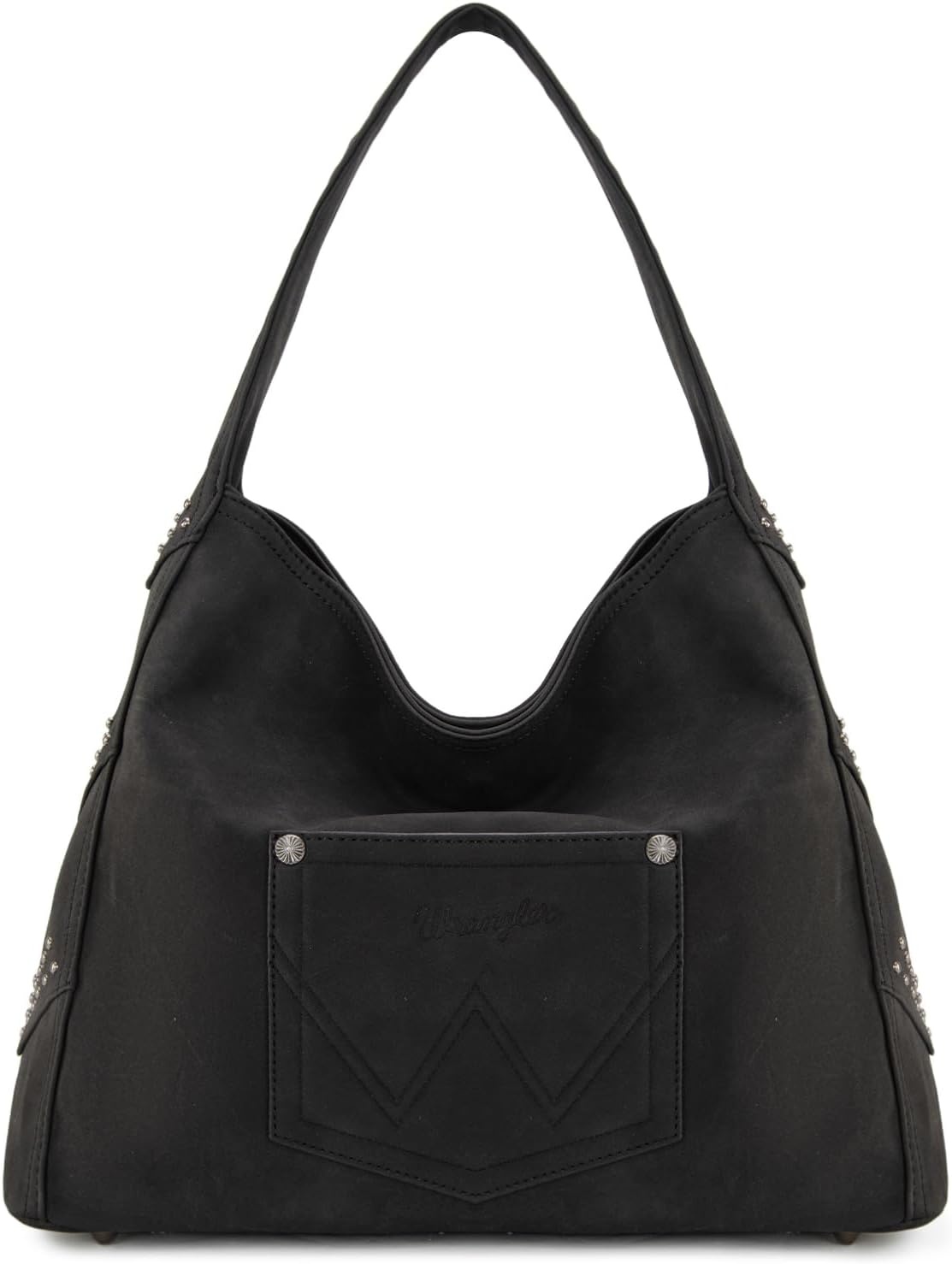 image:imageWrangler Suede Hobo Bag for Women Leather Fringe Western Purse Tassel Hippie Shoulder BagBlack