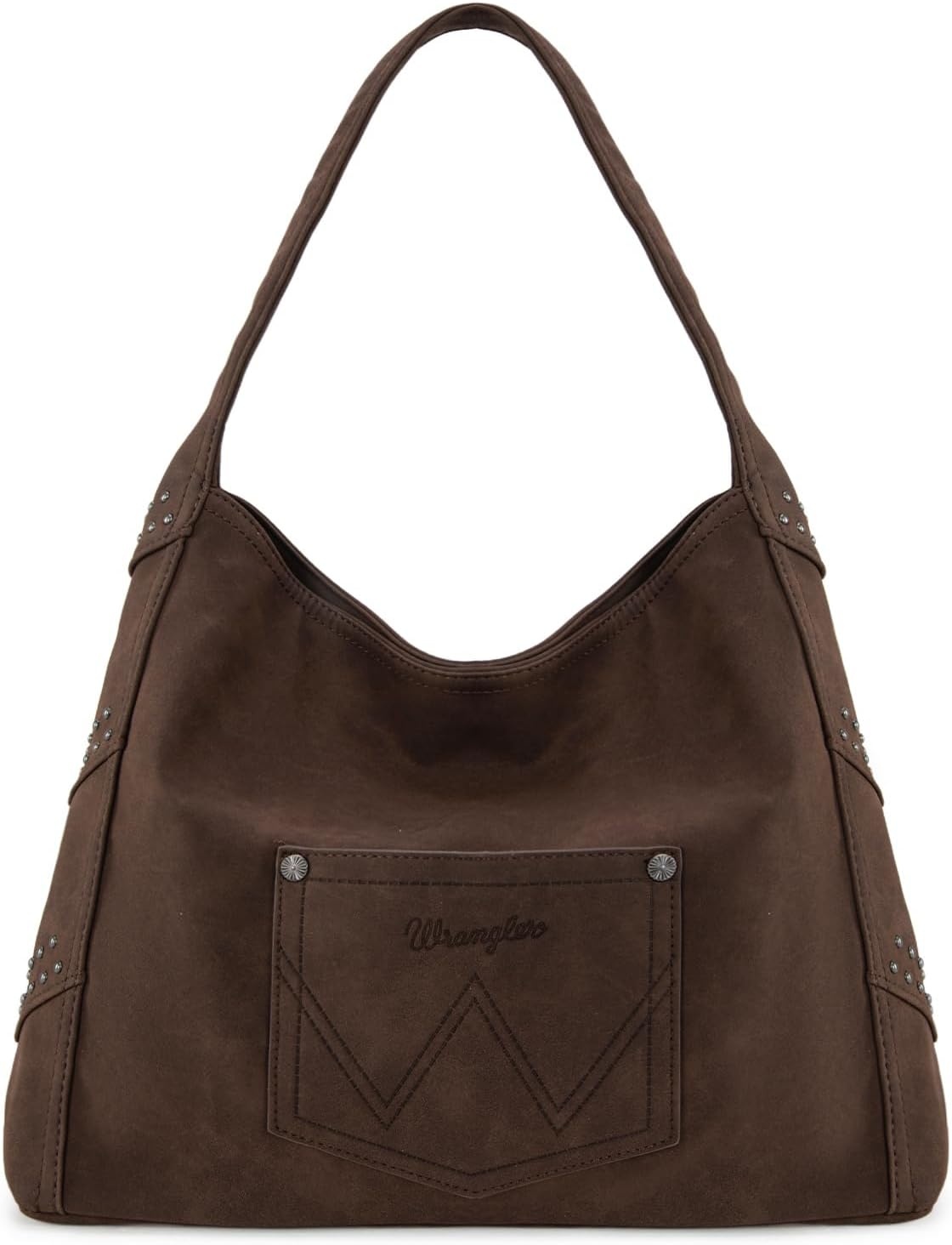 image:imageWrangler Suede Hobo Bag for Women Leather Fringe Western Purse Tassel Hippie Shoulder BagCoffee