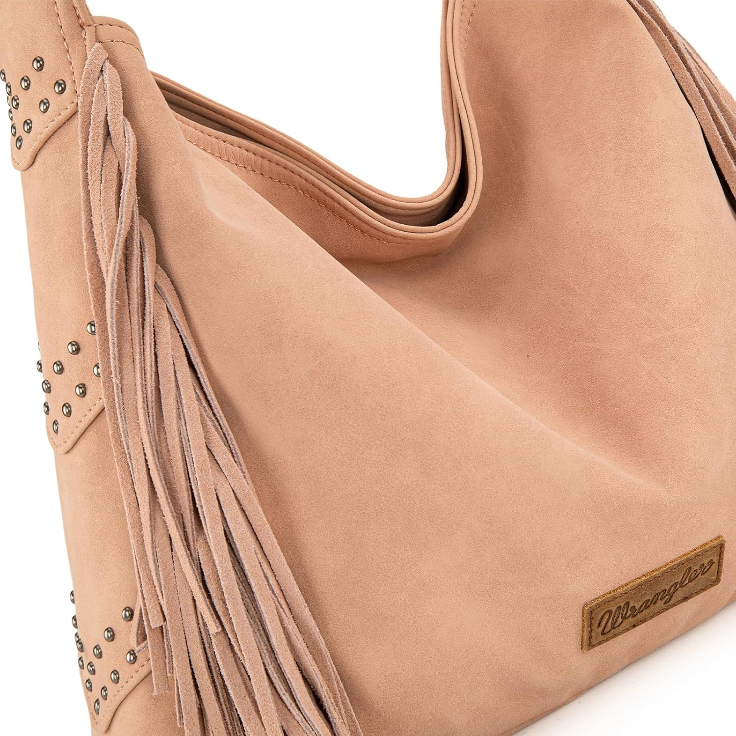 image:imageWrangler Suede Hobo Bag for Women Leather Fringe Western Purse Tassel Hippie Shoulder BagDark Pink