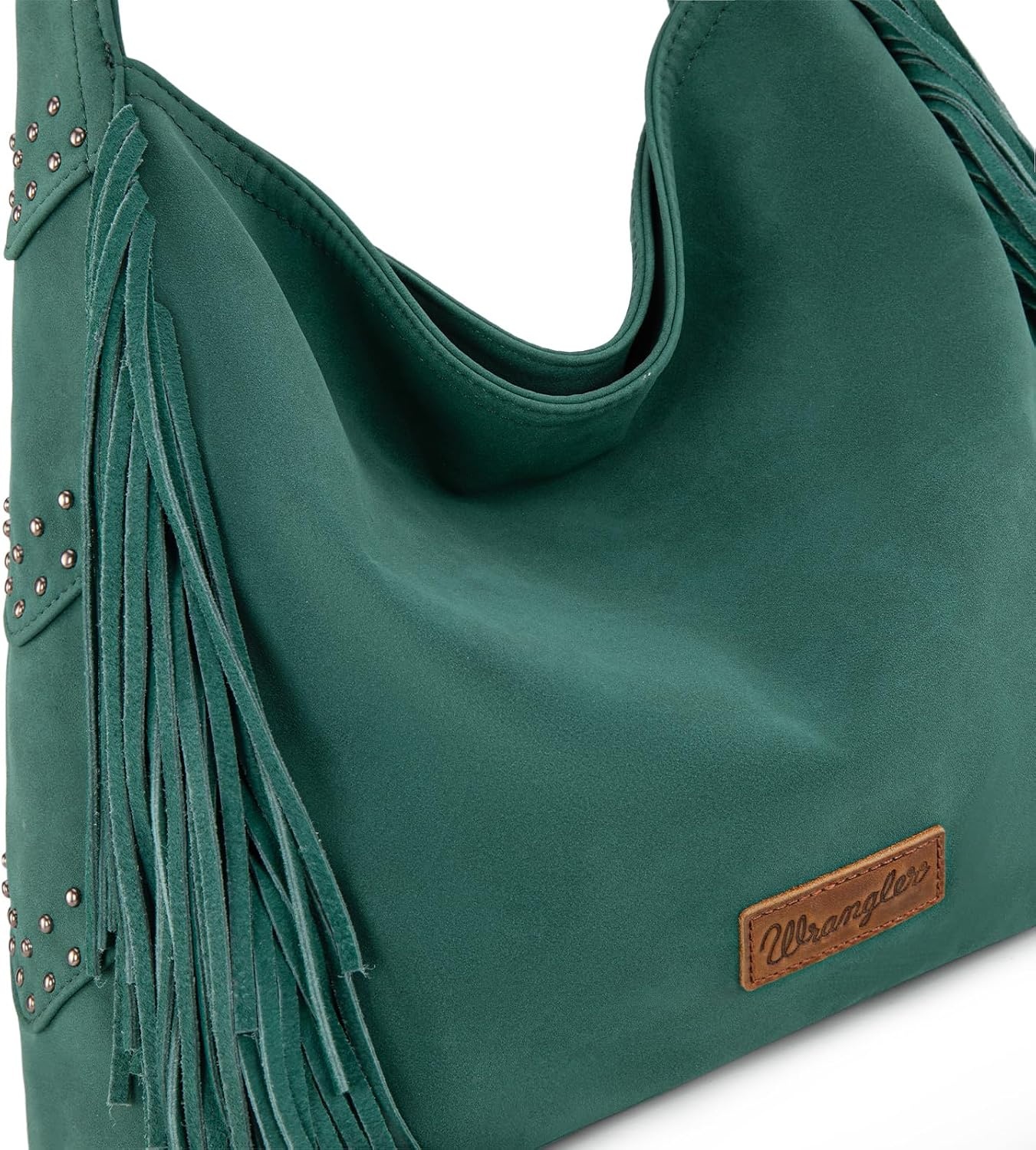 image:imageWrangler Suede Hobo Bag for Women Leather Fringe Western Purse Tassel Hippie Shoulder BagTurquoise