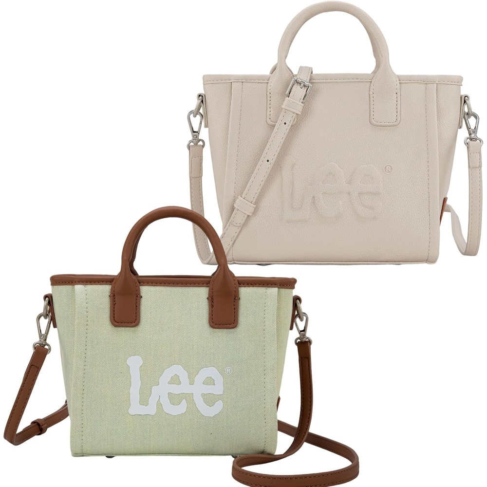 image:imageLee Vegan Leather amp Denim Tote Bag Duo Chic Versatile Combo for Everyday Style