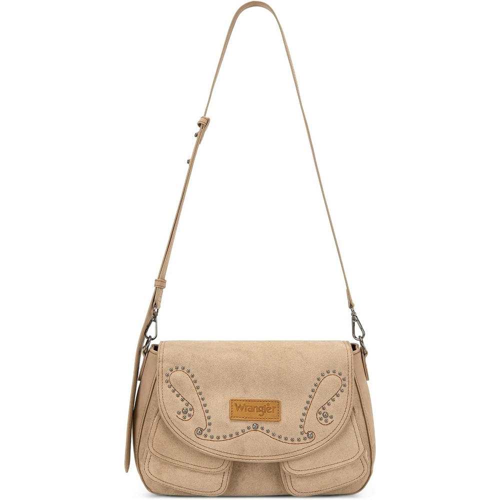 image:imageWrangler Suede Crossbody Bag for Women Western Purse Shoulder HandbagTan