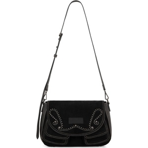 Wrangler Suede Crossbody Bag for Women Western Purse Shoulder Handbag(Black)