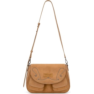 Wrangler Suede Crossbody Bag for Women Western Purse Shoulder Handbag(Brown)