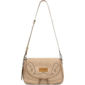 Wrangler Suede Crossbody Bag for Women Western Purse Shoulder Handbag(Tan)