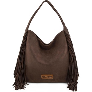 Wrangler Suede Hobo Bag for Women Leather Fringe Western Purse Tassel Hippie Shoulder Bag(Coffee)