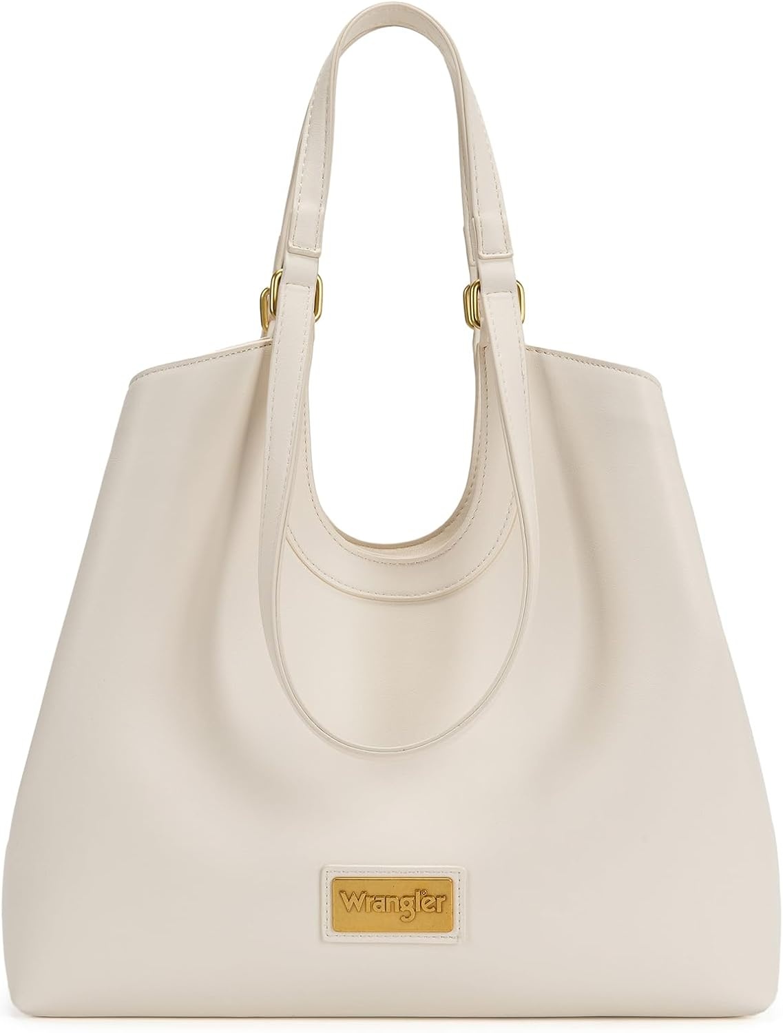 image:imageWrangler Tote Bag for Women Vegan Leather Handbag Large Shoulder PurseBeige