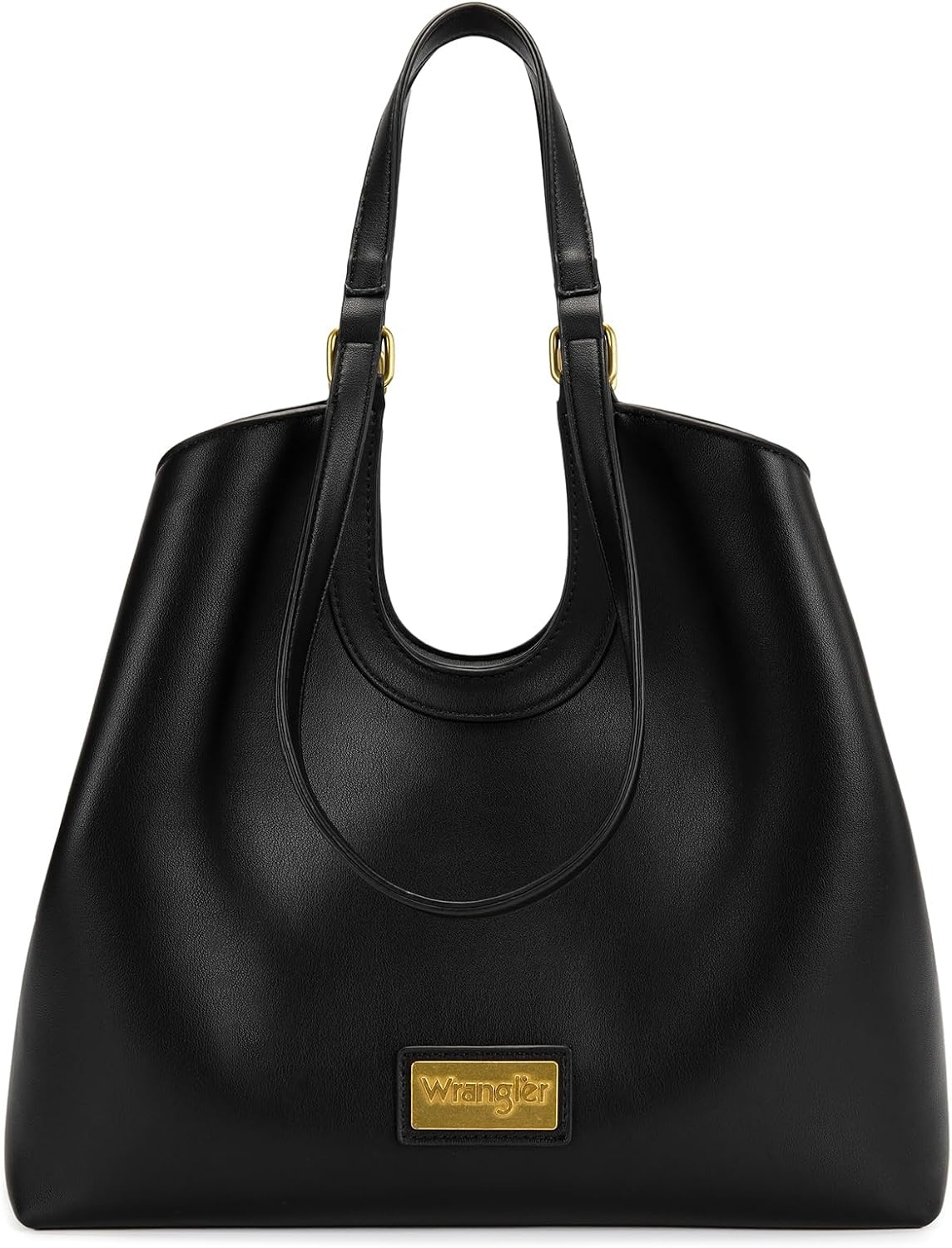 image:imageWrangler Tote Bag for Women Vegan Leather Handbag Large Shoulder PurseBlack