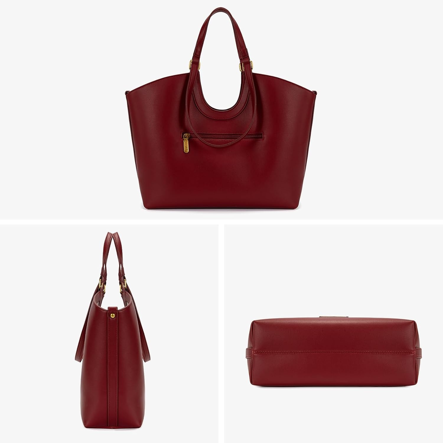 image:imageWrangler Tote Bag for Women Vegan Leather Handbag Large Shoulder PurseRed