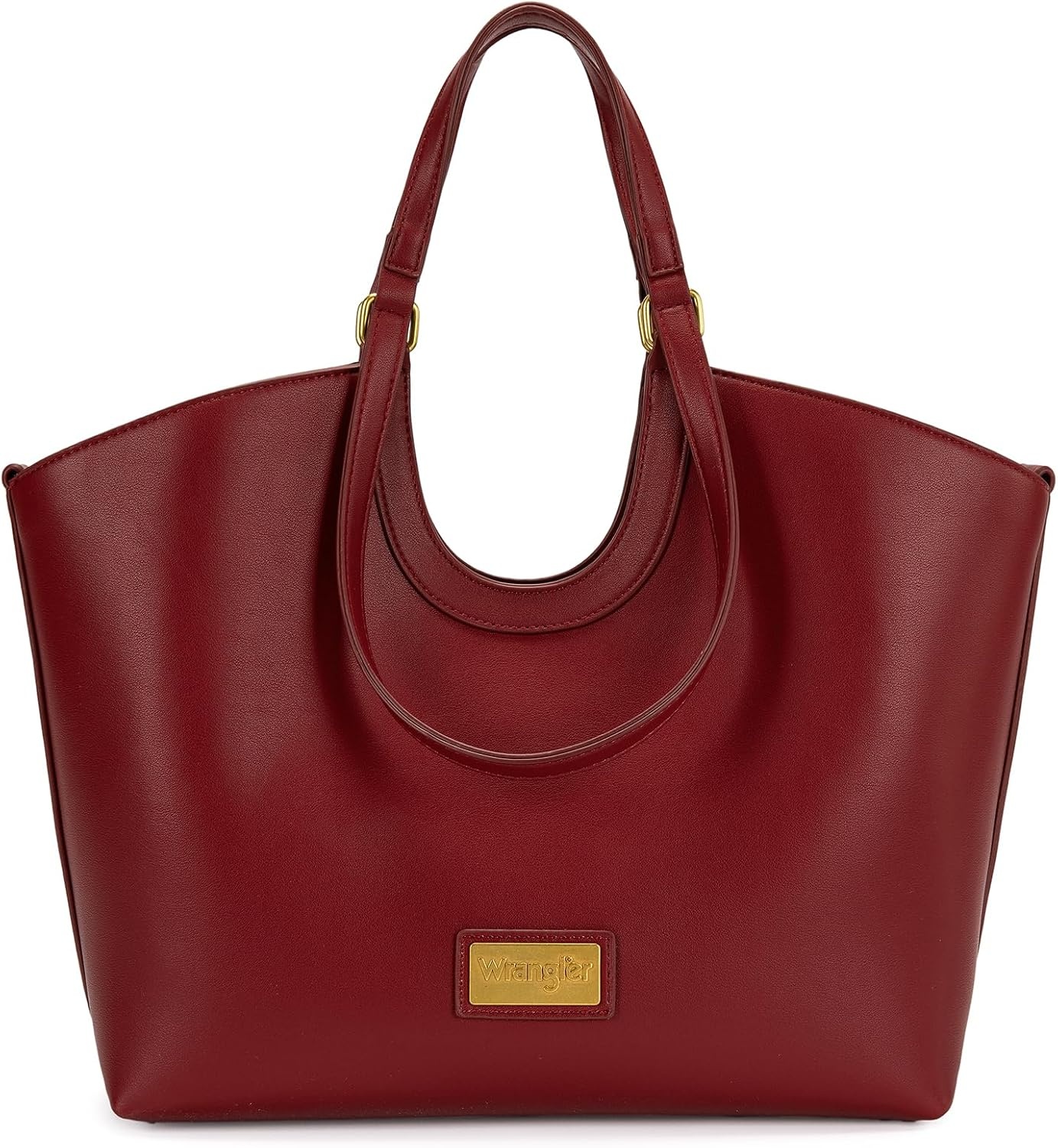 image:imageWrangler Tote Bag for Women Vegan Leather Handbag Large Shoulder PurseRed