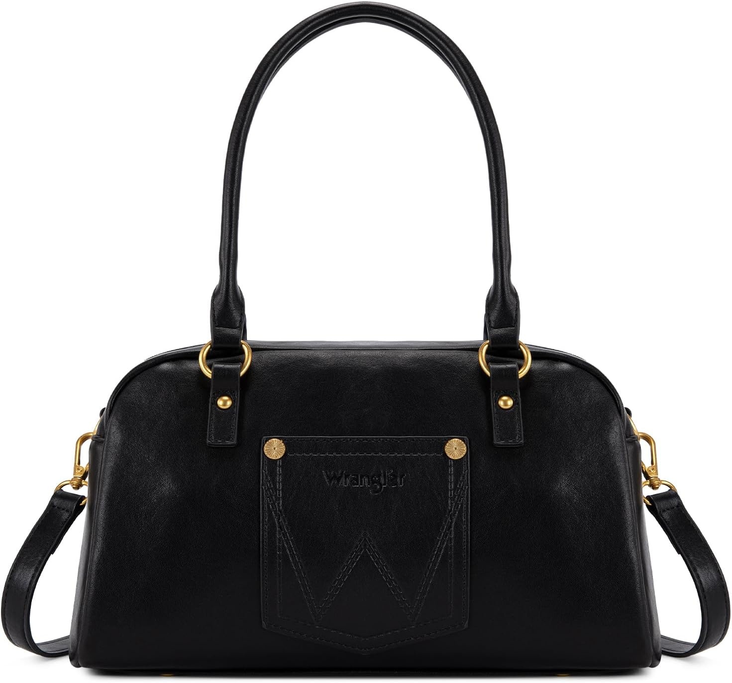 image:imageWrangler Satchel Handbags for Women Multi Pocket Top Handle Shoulder BagBlack