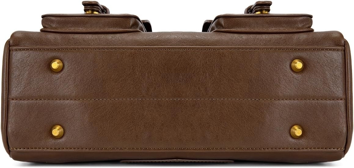 image:imageWrangler Satchel Handbags for Women Multi Pocket Top Handle Shoulder BagBrown