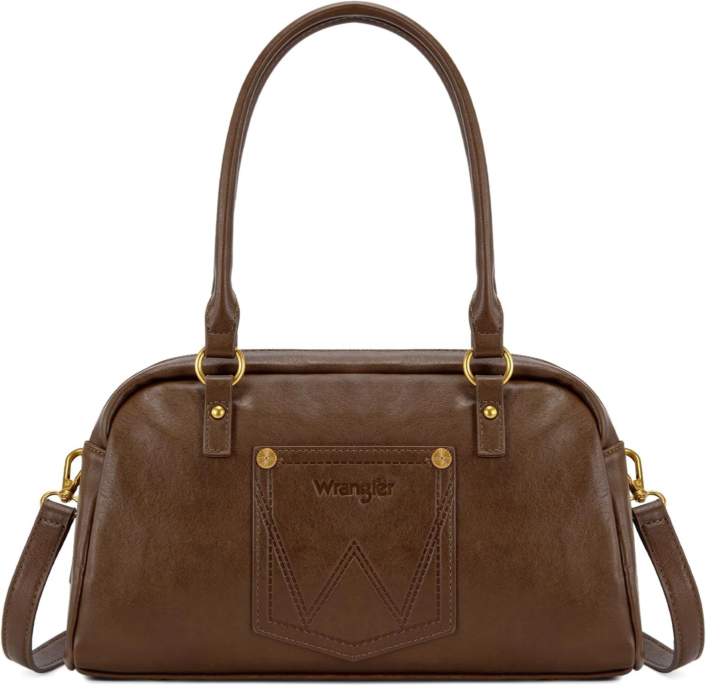 image:imageWrangler Satchel Handbags for Women Multi Pocket Top Handle Shoulder BagBrown