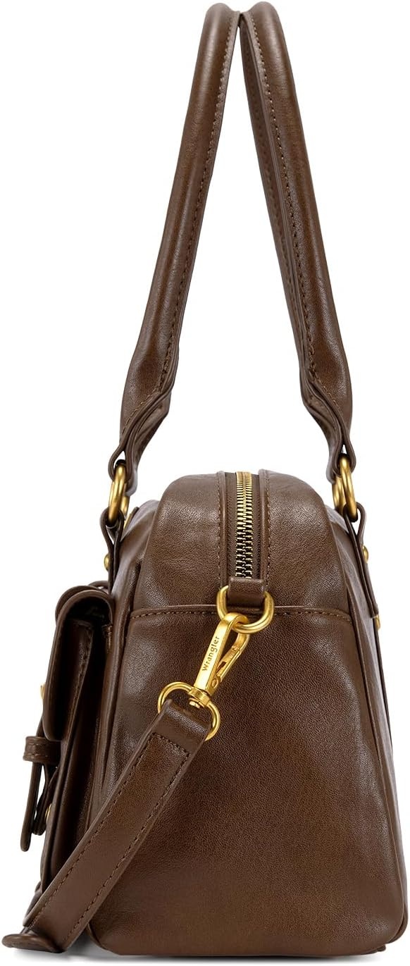 image:imageWrangler Satchel Handbags for Women Multi Pocket Top Handle Shoulder BagBrown