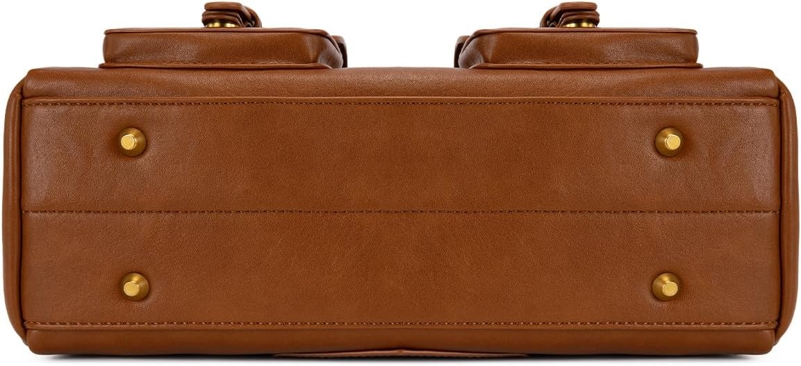 image:imageWrangler Satchel Handbags for Women Multi Pocket Top Handle Shoulder BagCognac