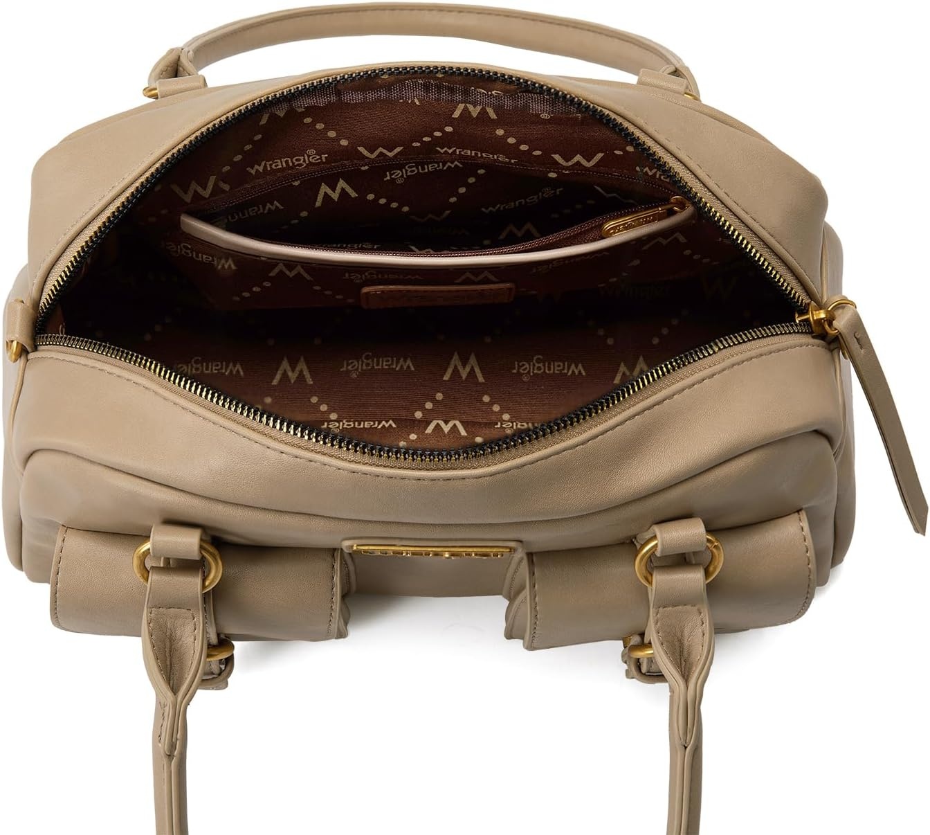 image:imageWrangler Satchel Handbags for Women Multi Pocket Top Handle Shoulder BagKhaki