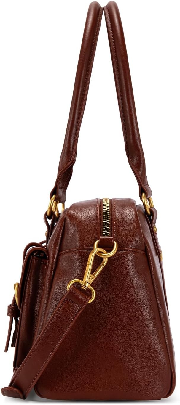 image:imageWrangler Satchel Handbags for Women Multi Pocket Top Handle Shoulder BagReddish Brown