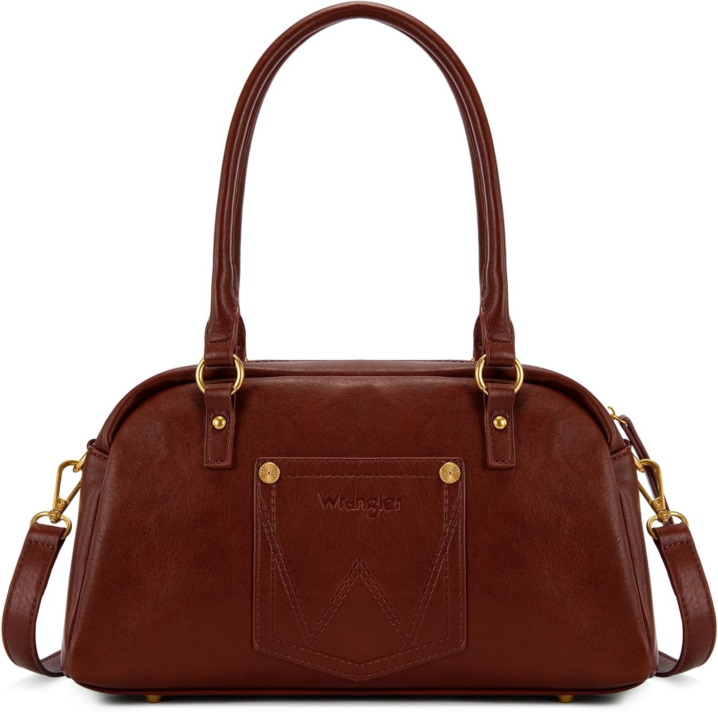 image:imageWrangler Satchel Handbags for Women Multi Pocket Top Handle Shoulder BagReddish Brown