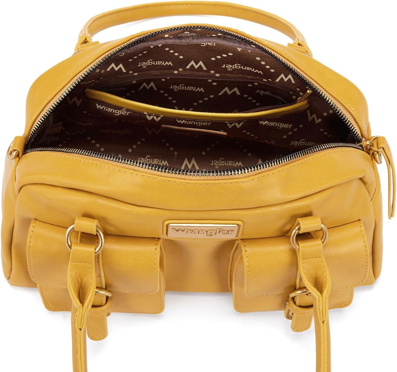 image:imageWrangler Satchel Handbags for Women Multi Pocket Top Handle Shoulder BagYellow