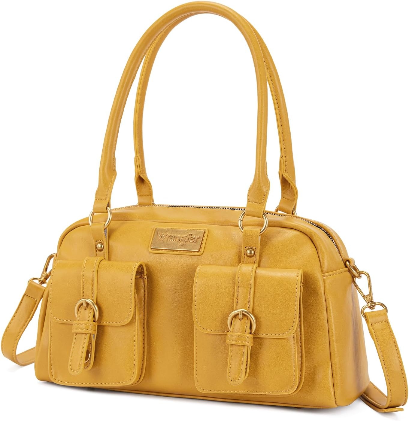 image:imageWrangler Satchel Handbags for Women Multi Pocket Top Handle Shoulder BagYellow
