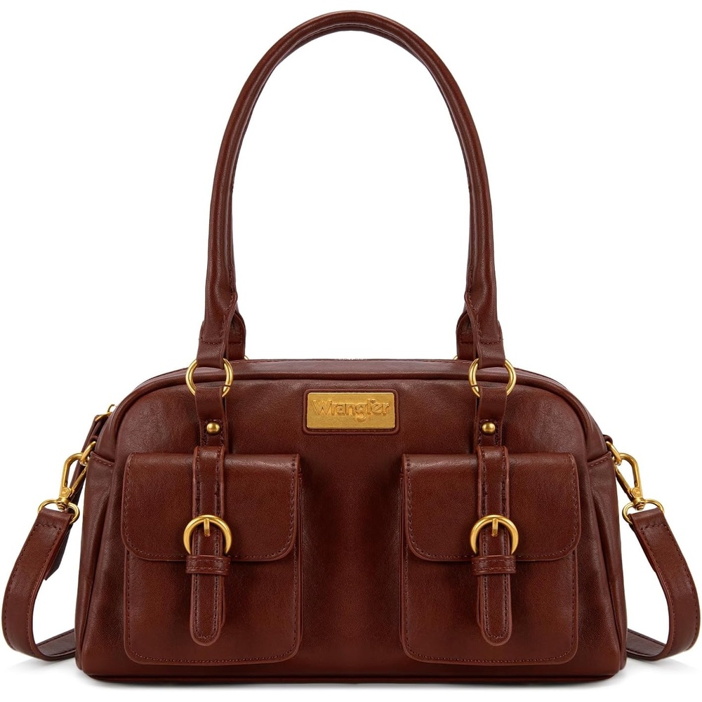 image:imageWrangler Satchel Handbags for Women Multi Pocket Top Handle Shoulder BagReddish Brown