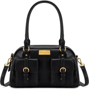Wrangler Satchel Handbags for Women, Multi Pocket Top Handle Shoulder Bag(Black)