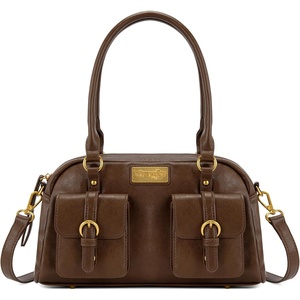 Wrangler Satchel Handbags for Women, Multi Pocket Top Handle Shoulder Bag(Brown)