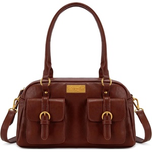 Wrangler Satchel Handbags for Women, Multi Pocket Top Handle Shoulder Bag(Reddish Brown)