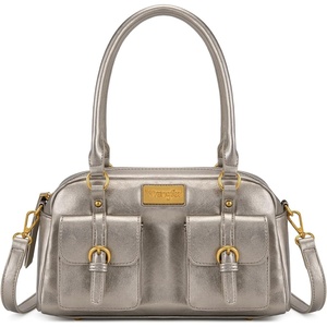 Wrangler Satchel Handbags for Women, Multi Pocket Top Handle Shoulder Bag(Silver)