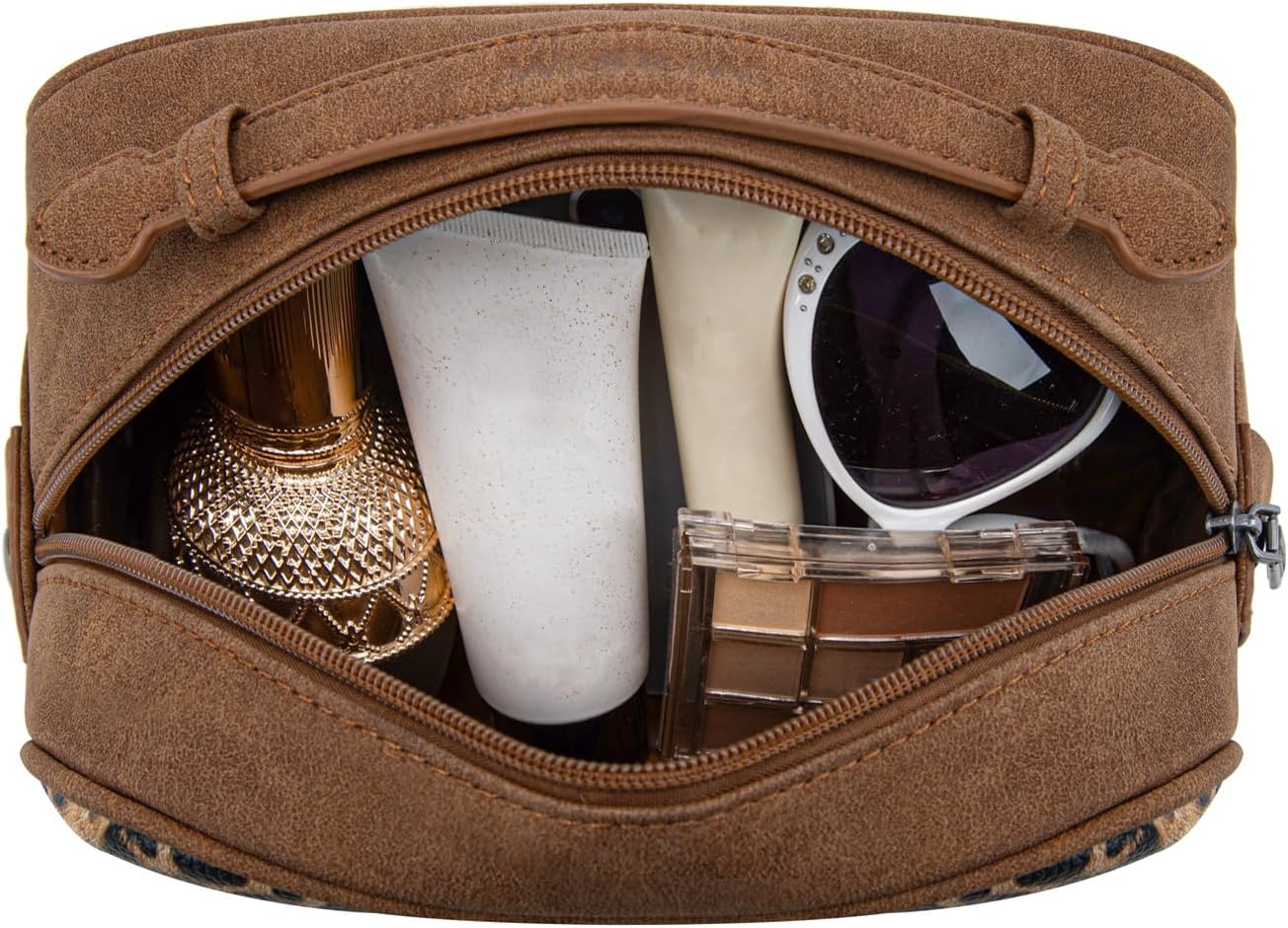 image:imageWrangler Makeup Bag Western Travel Cosmetic Bag for Women Toiletry BagCOWbrown
