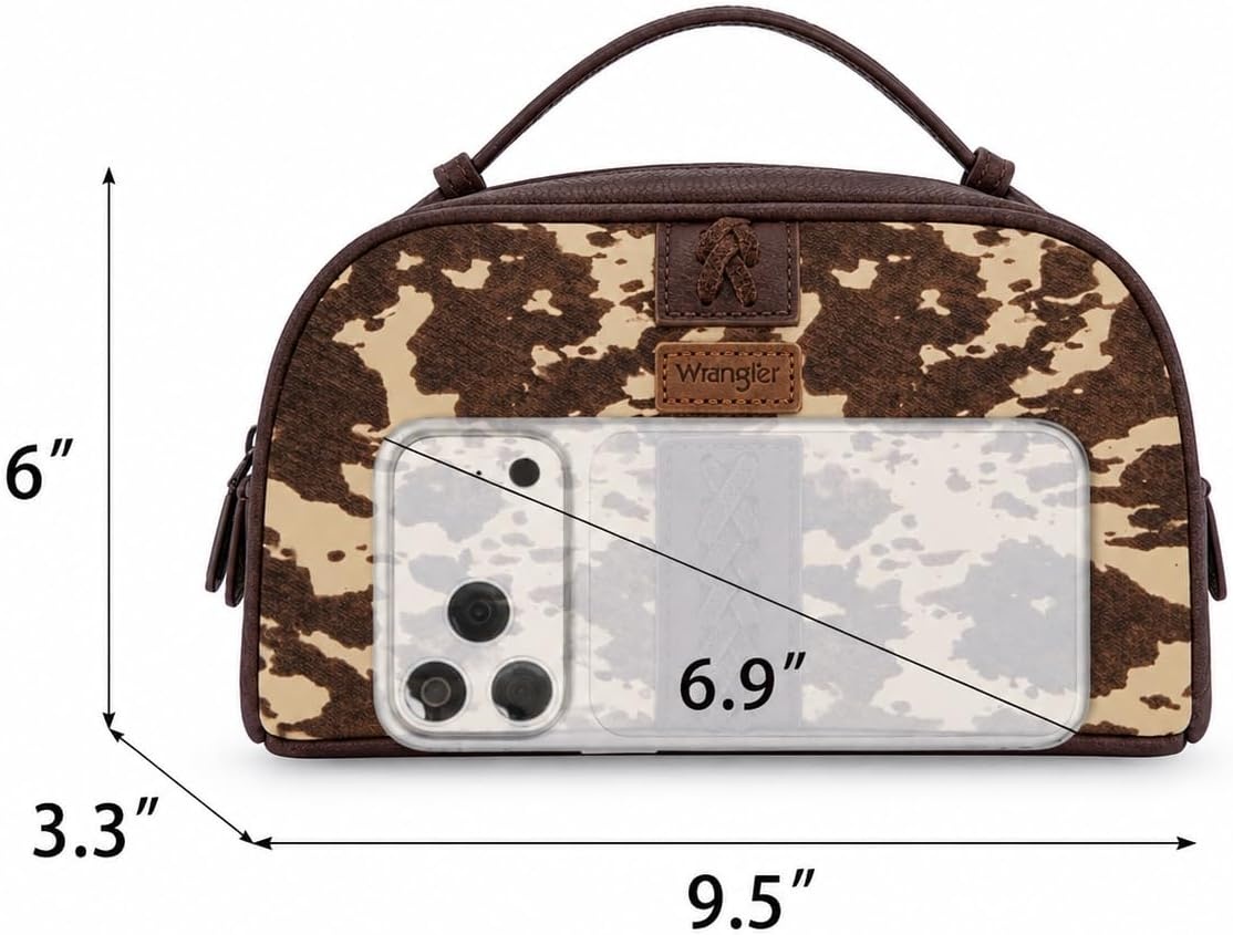 image:imageWrangler Makeup Bag Western Travel Cosmetic Bag for Women Toiletry BagCOWcoffee
