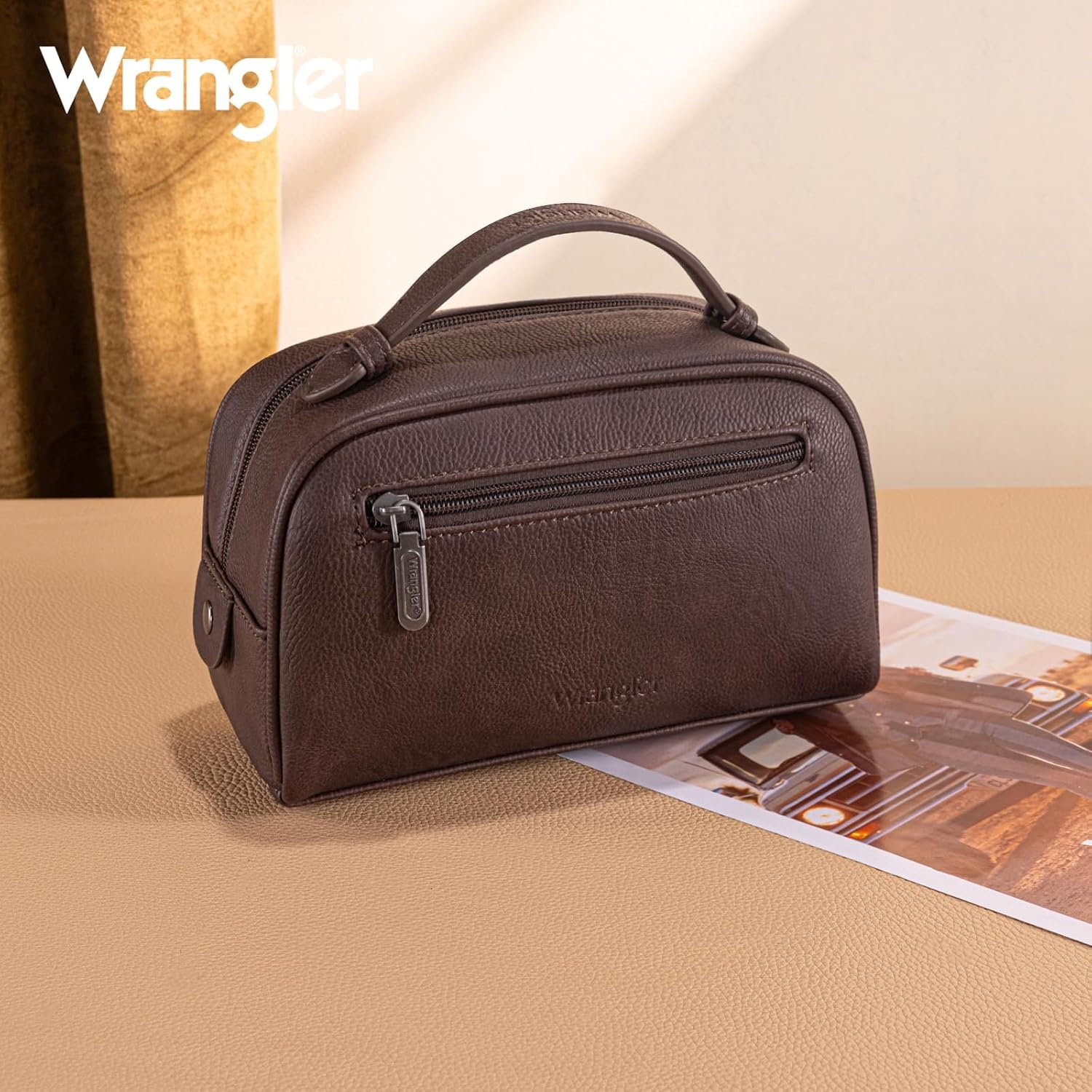 image:imageWrangler Makeup Bag Western Travel Cosmetic Bag for Women Toiletry BagCOWcoffee