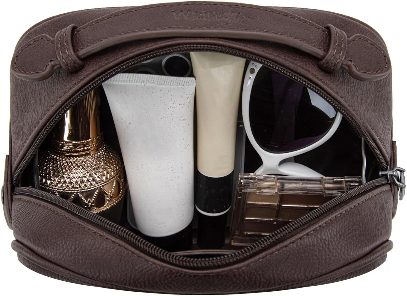 image:imageWrangler Makeup Bag Western Travel Cosmetic Bag for Women Toiletry BagCoffee145