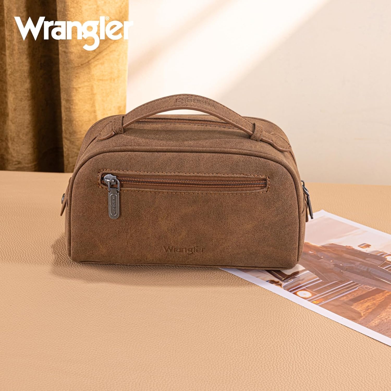 image:imageWrangler Makeup Bag Western Travel Cosmetic Bag for Women Toiletry BagDblack