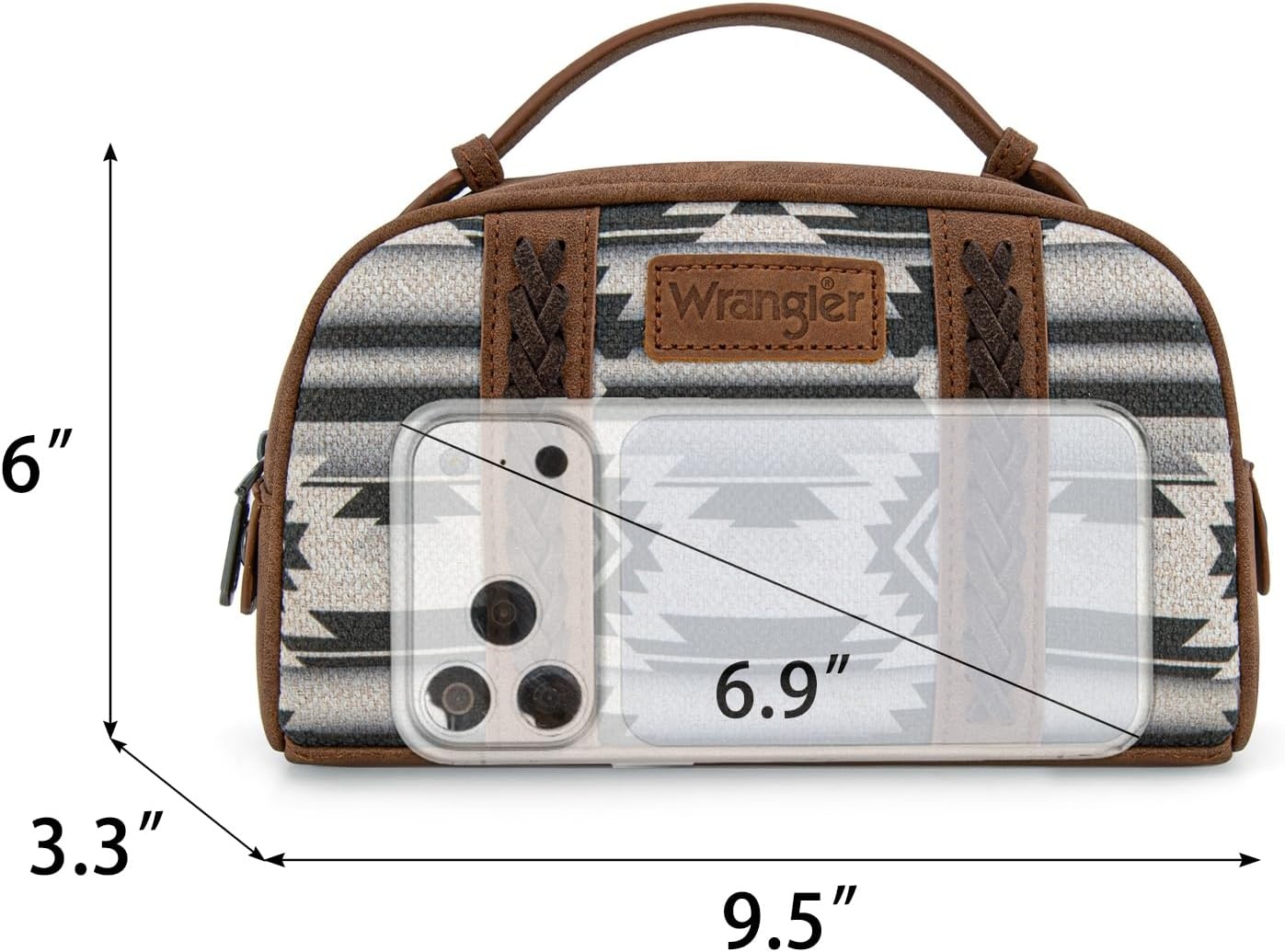 image:imageWrangler Makeup Bag Western Travel Cosmetic Bag for Women Toiletry BagDblack