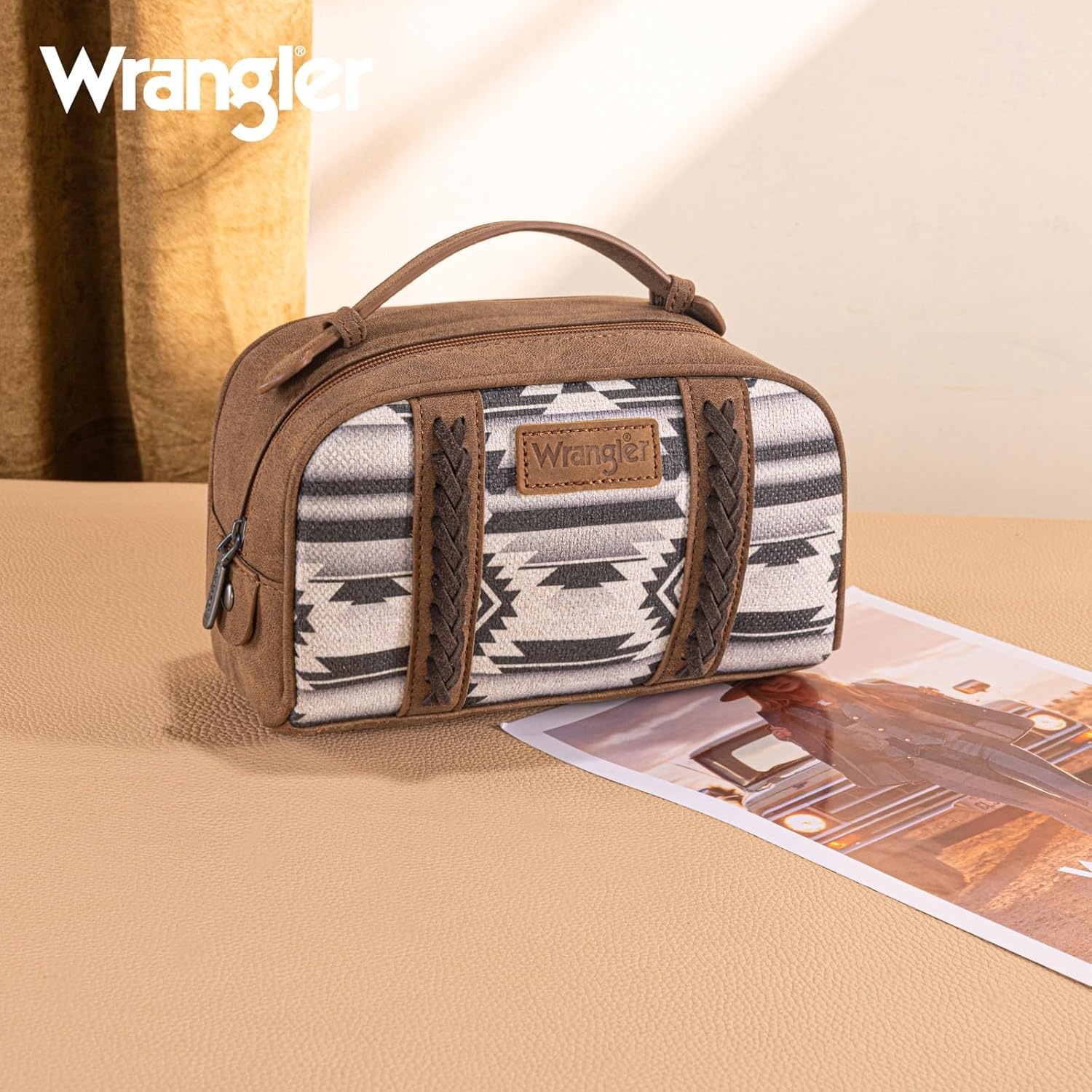 image:imageWrangler Makeup Bag Western Travel Cosmetic Bag for Women Toiletry BagDblack