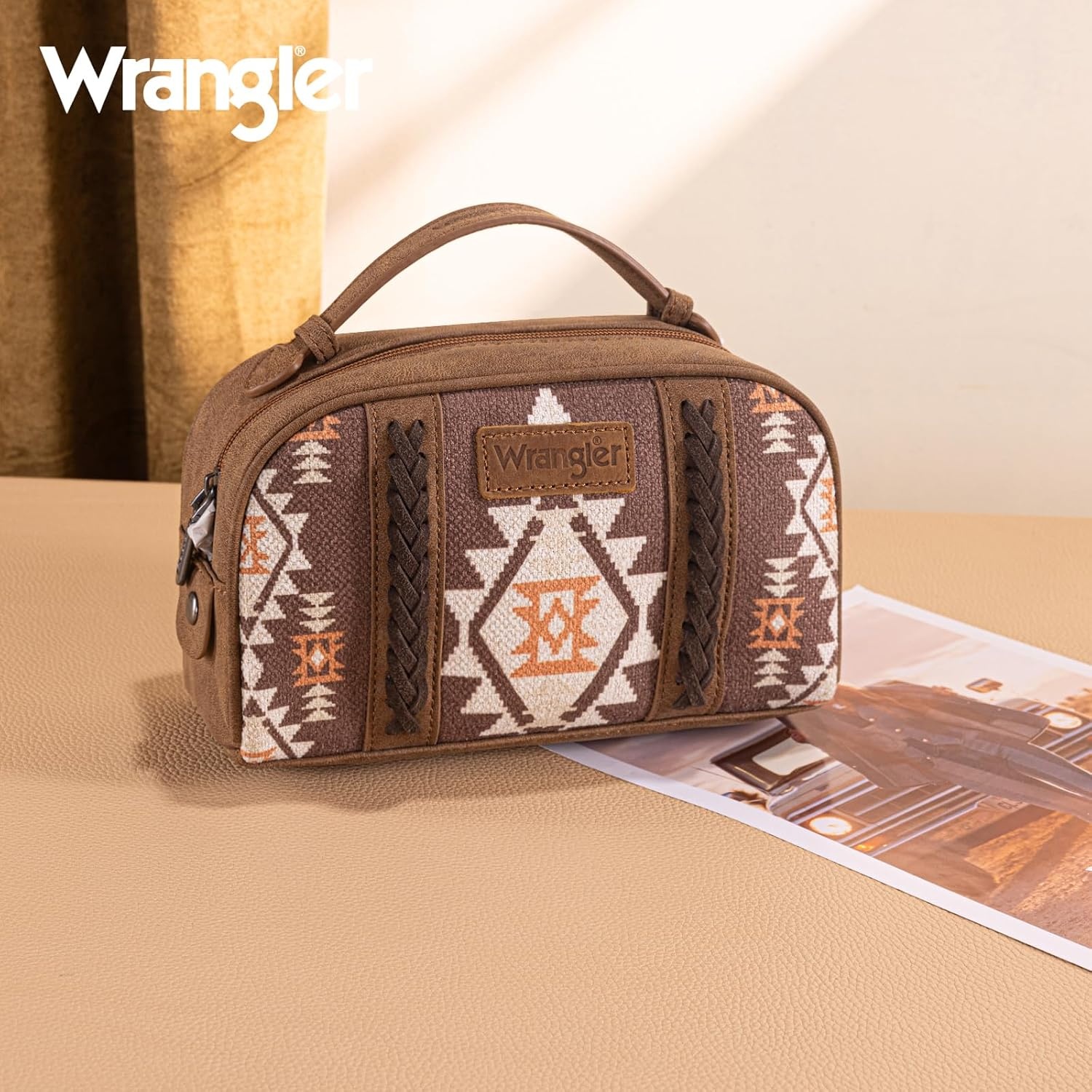 image:imageWrangler Makeup Bag Western Travel Cosmetic Bag for Women Toiletry BagDcoffee