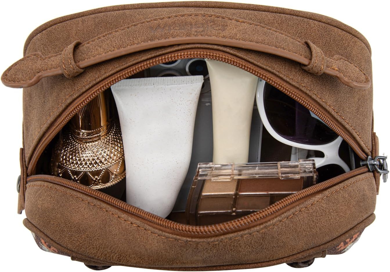 image:imageWrangler Makeup Bag Western Travel Cosmetic Bag for Women Toiletry BagDcoffee