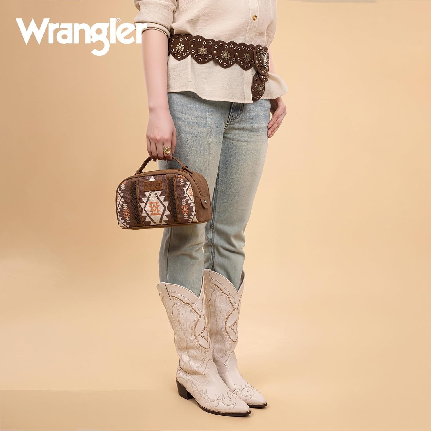 image:imageWrangler Makeup Bag Western Travel Cosmetic Bag for Women Toiletry BagDcoffee