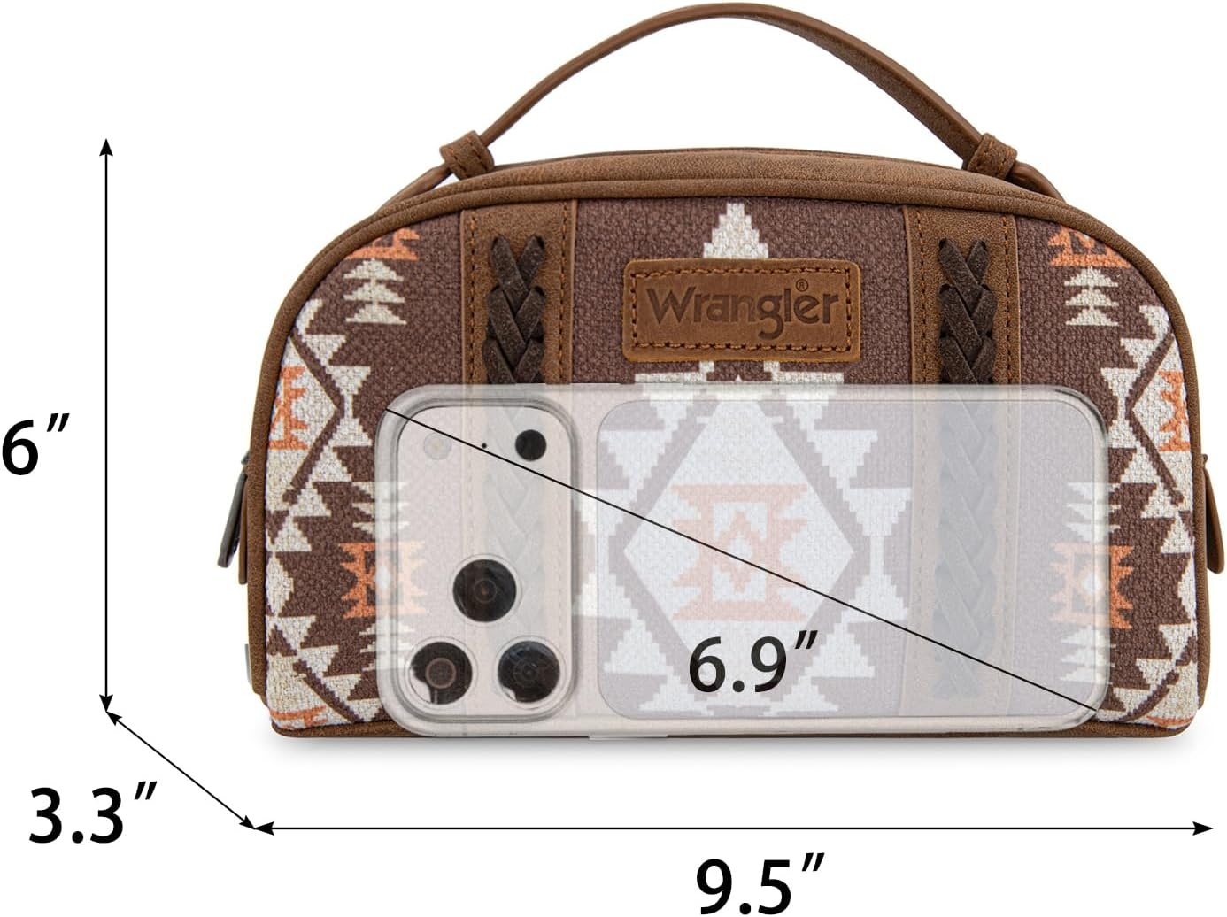 image:imageWrangler Makeup Bag Western Travel Cosmetic Bag for Women Toiletry BagDcoffee