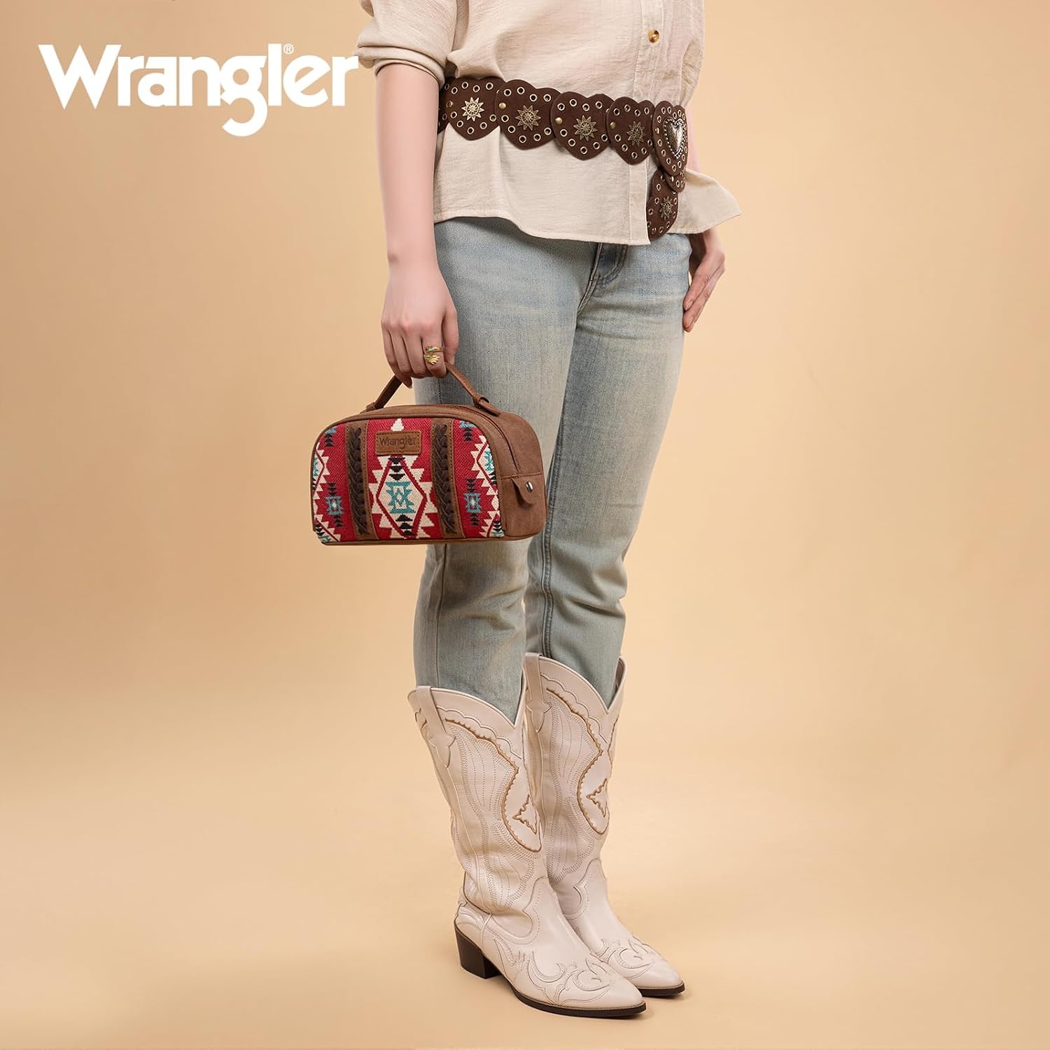 image:imageWrangler Makeup Bag Western Travel Cosmetic Bag for Women Toiletry BagDred