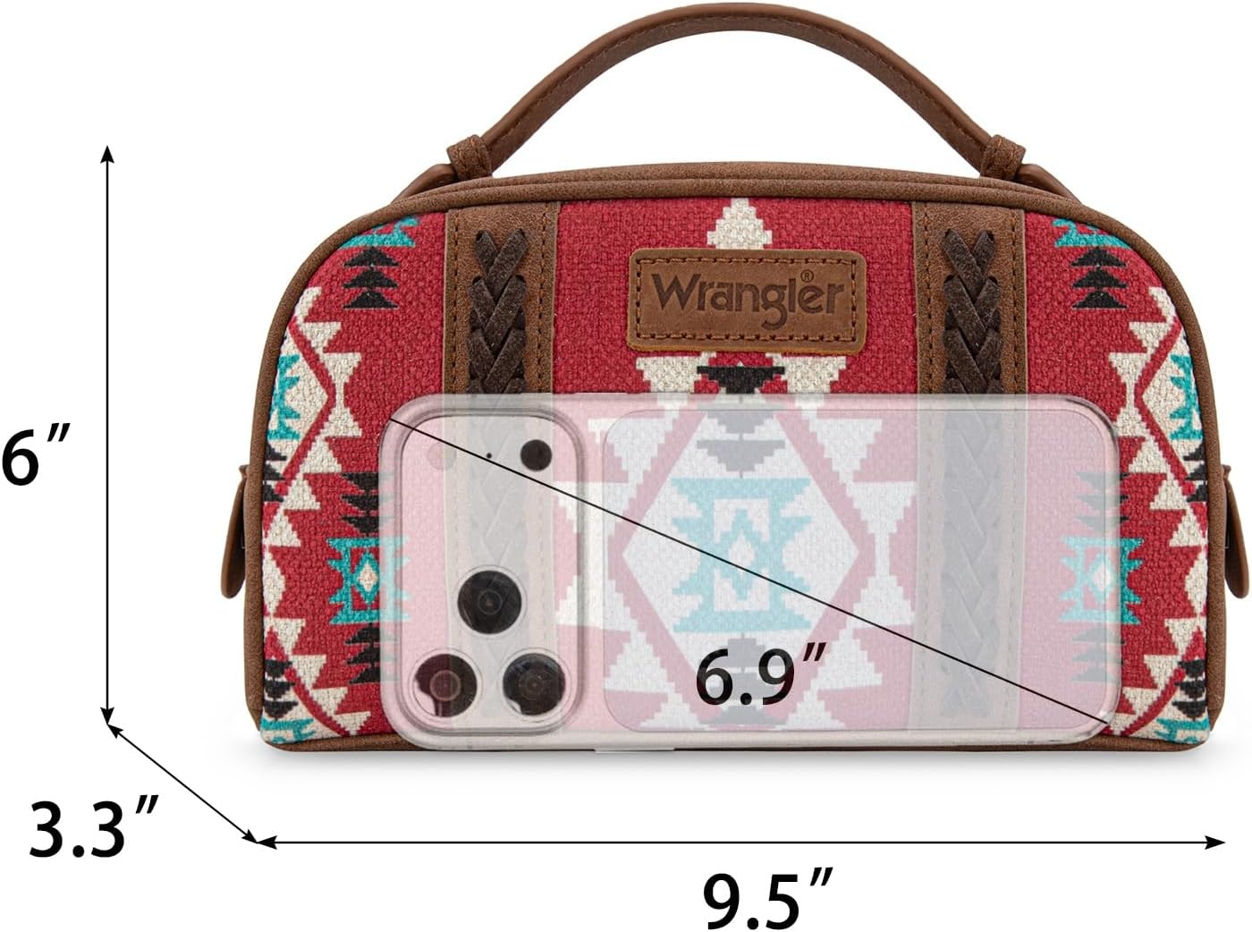 image:imageWrangler Makeup Bag Western Travel Cosmetic Bag for Women Toiletry BagDred