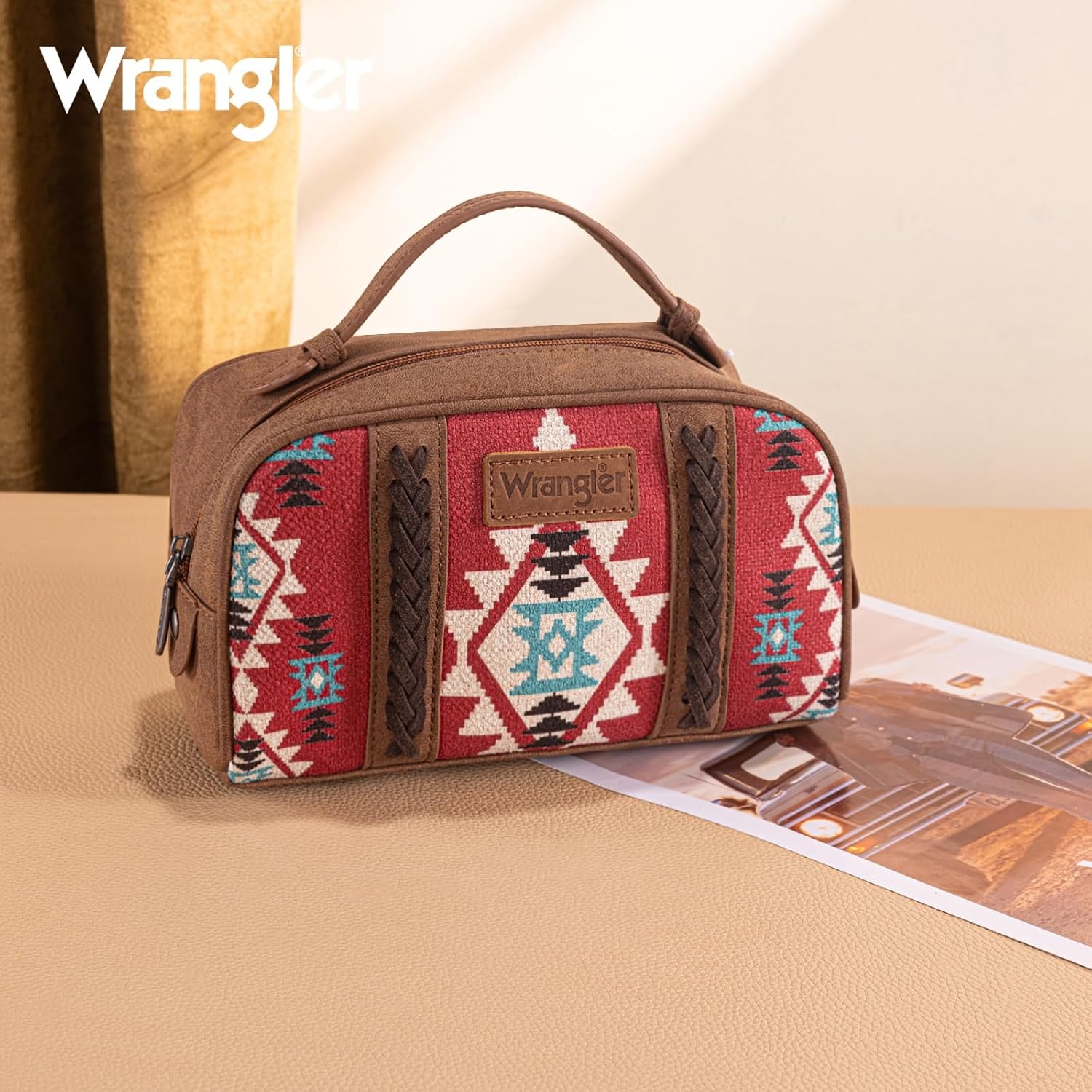 image:imageWrangler Makeup Bag Western Travel Cosmetic Bag for Women Toiletry BagDred