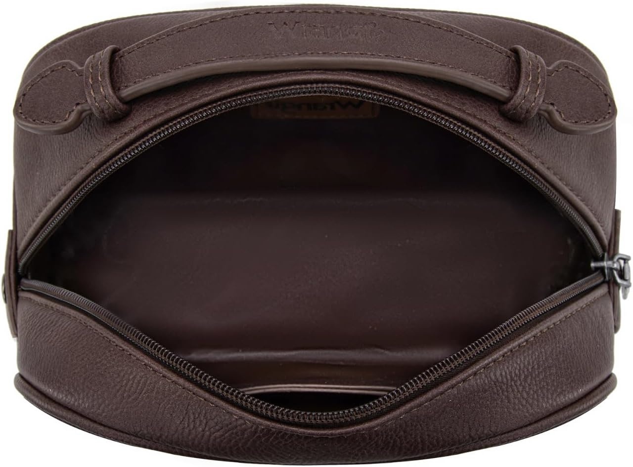 image:imageWrangler Makeup Bag Western Travel Cosmetic Bag for Women Toiletry BagSleopard coffee