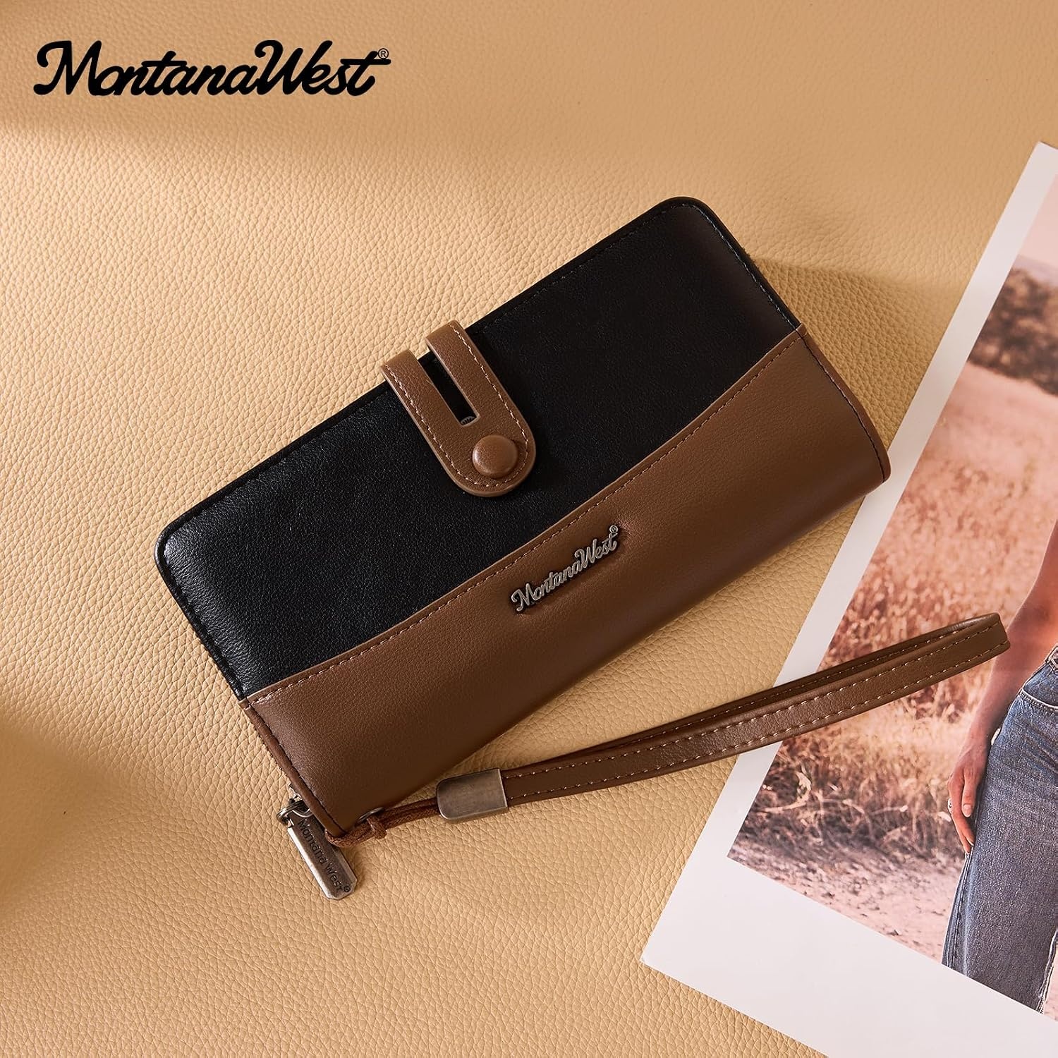 image:imageWristlet Wallet Women Large RFID Blocking Wallets Cute Clutch Phone WalletBlack