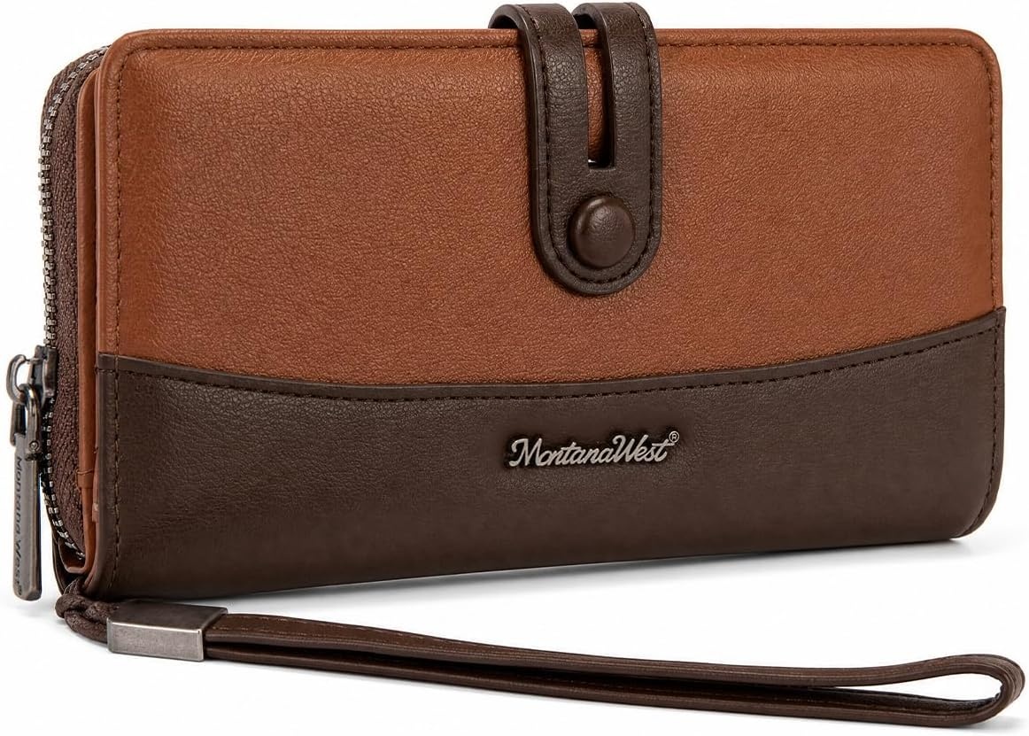 image:imageWristlet Wallet Women Large RFID Blocking Wallets Cute Clutch Phone WalletBrown