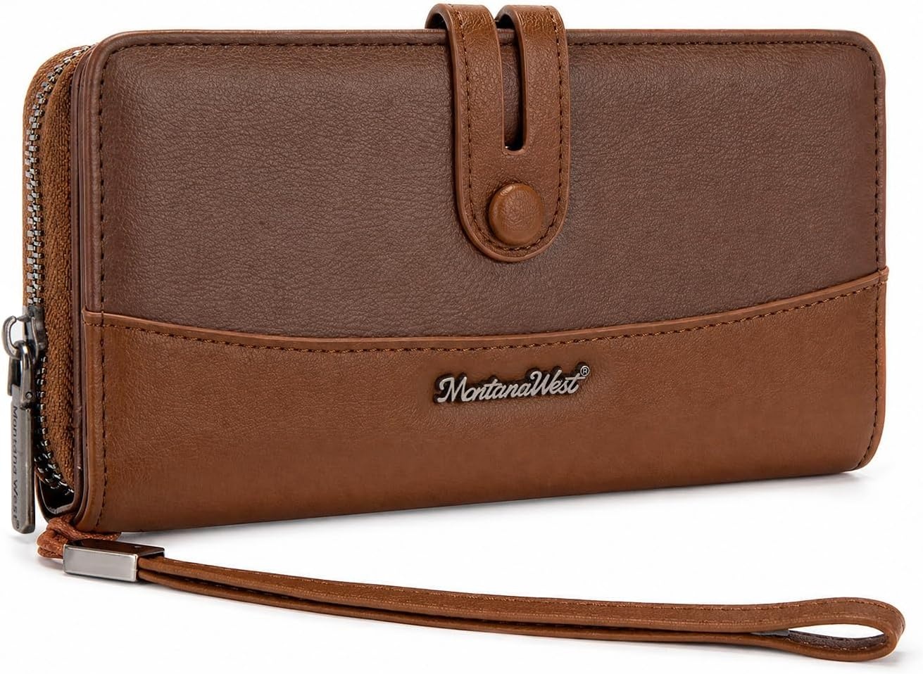 image:imageWristlet Wallet Women Large RFID Blocking Wallets Cute Clutch Phone WalletDark Brown