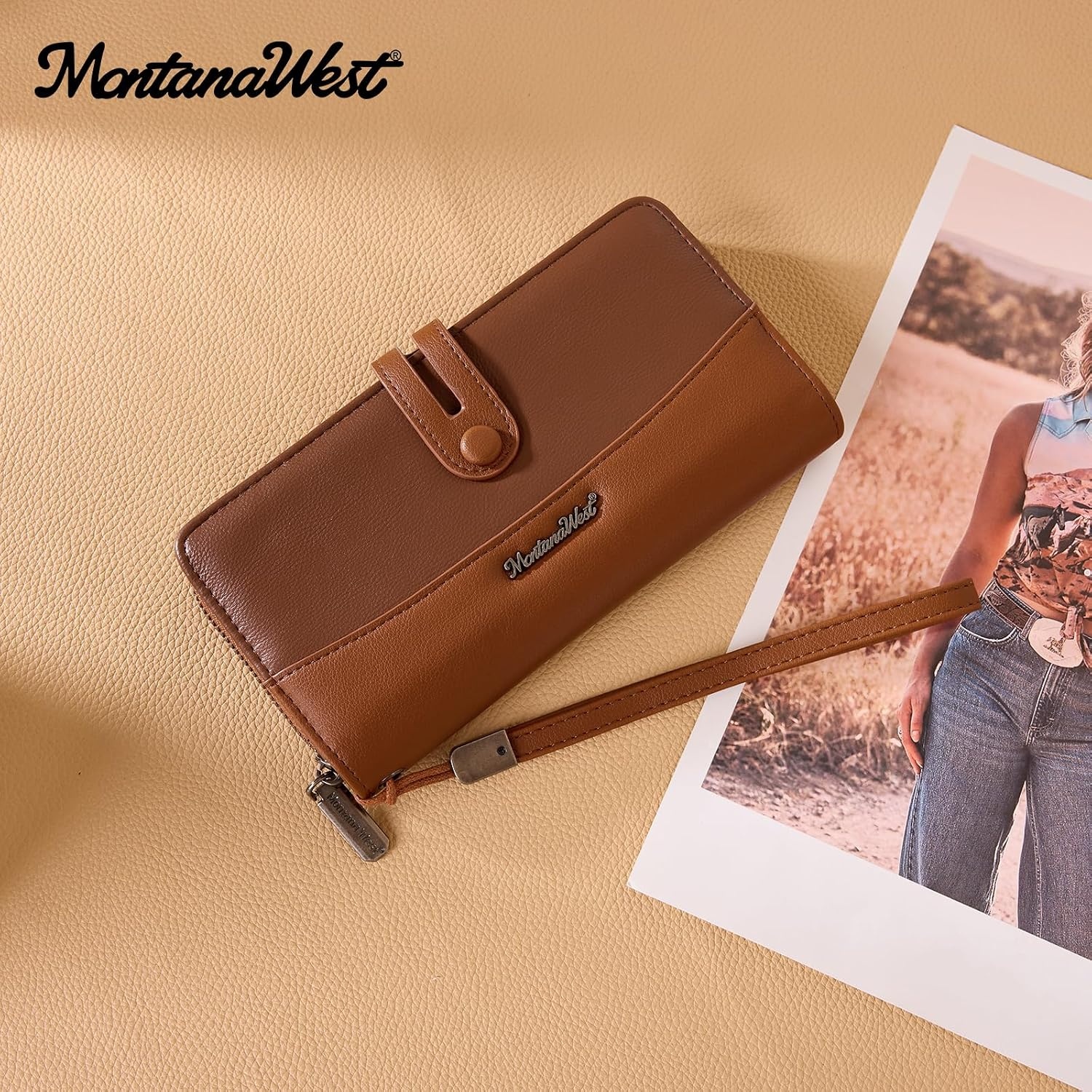image:imageWristlet Wallet Women Large RFID Blocking Wallets Cute Clutch Phone WalletDark Brown